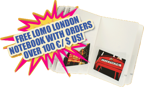 FREE LOMO LONDON  NOTEBOOK WITH ORDERS  OVER 100 EUR/USD!