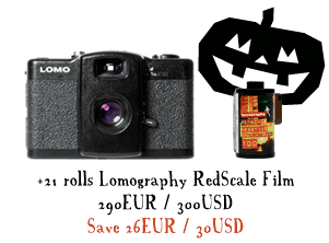 + 21 rolls RedScale Film, 290 EUR / 300 USD - SAVE 26 EUR / 30 USD