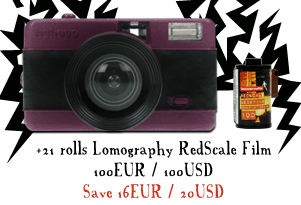 + 21 rolls RedScale Film, 100 EUR / 100 USD - SAVE 16 EUR / 20 USD