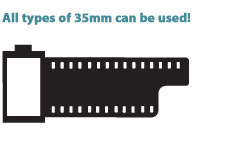ALL TYPES OF 35mm CAN BE USED!