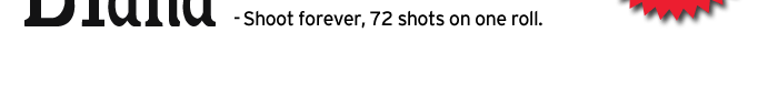 Shoot forever, 72 shots on one roll!