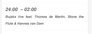 24h: Bujaka live feat. Thomas de Martin, Stone the Flute and Hannes van Dam