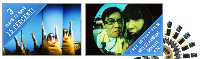 Free Instax film with every Instant Camera buy until 4/12.