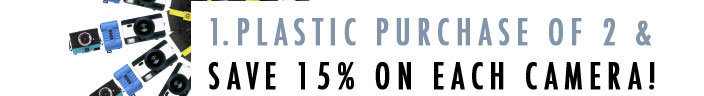 1. Plastic Purchase of 2 & Save 15% on Each Camera!
