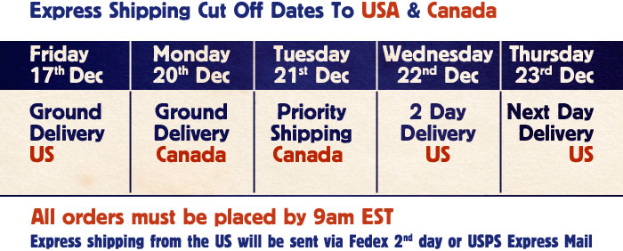  Express Shipping Cut Off Dates To USA 