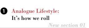 Analogue Lifestyle:  	It’s how we roll 
