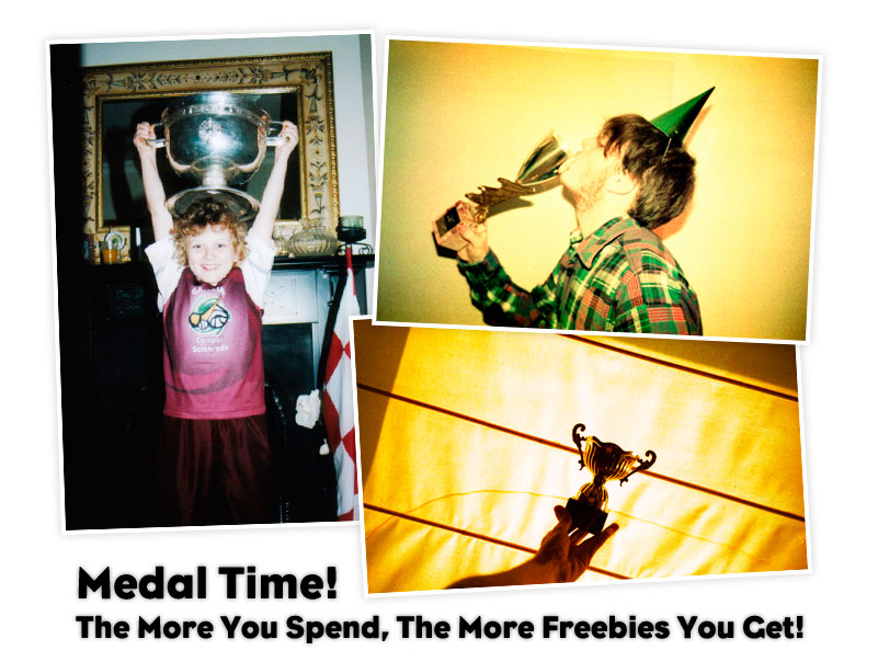Medal Time! The More You Spend, The More Freebies You Get! 