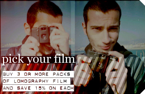 pick your film: Buy 3 or more packs  of Lomography Film  and save 15% on each