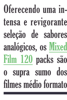 Offering an intense and rewarding blend of analogue flavors, the Mixed Film 120 pack is a luscious fusion of medium format emulsions  