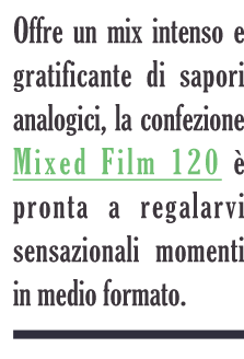 Offering an intense and rewarding blend of analogue flavors, the Mixed Film 120 pack is a luscious fusion of medium format emulsions  