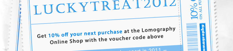 Get 10% off all purchases at the Lomography Online Shop with the voucher code above!