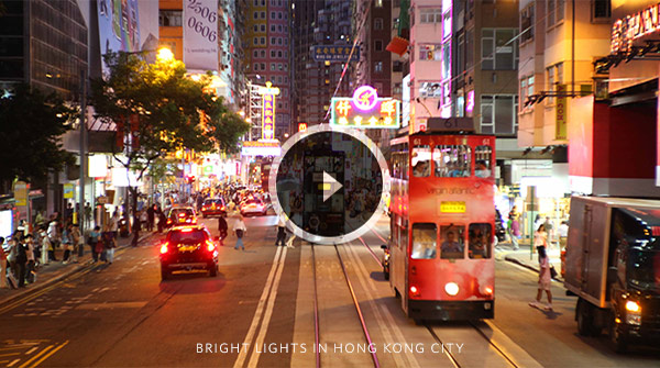 Bright Lights In Hong Kong City