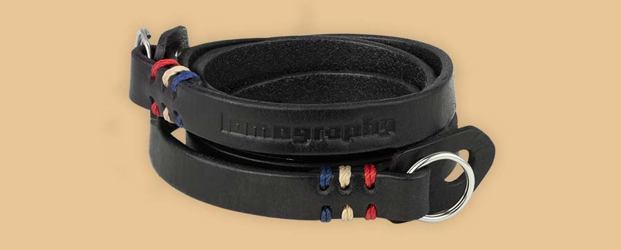 2. LomoExplorer Black Leather Neck Strap